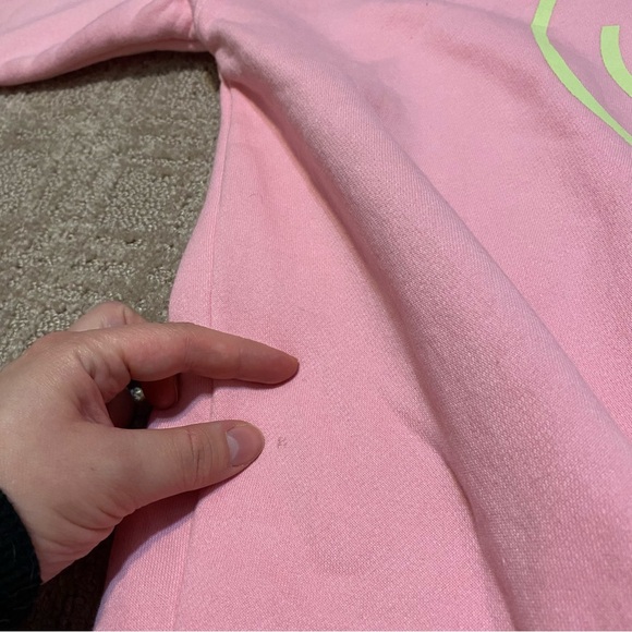 {Starfit} Pink Crew Neck Sweatshirt | Smiley ~ Size Large - Picture 16 of 16